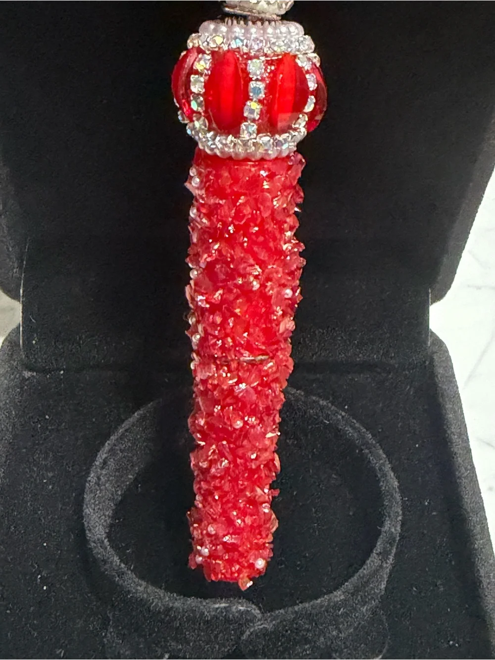 Luxe Red Crystal Bow Decorative Pen - Unbranded